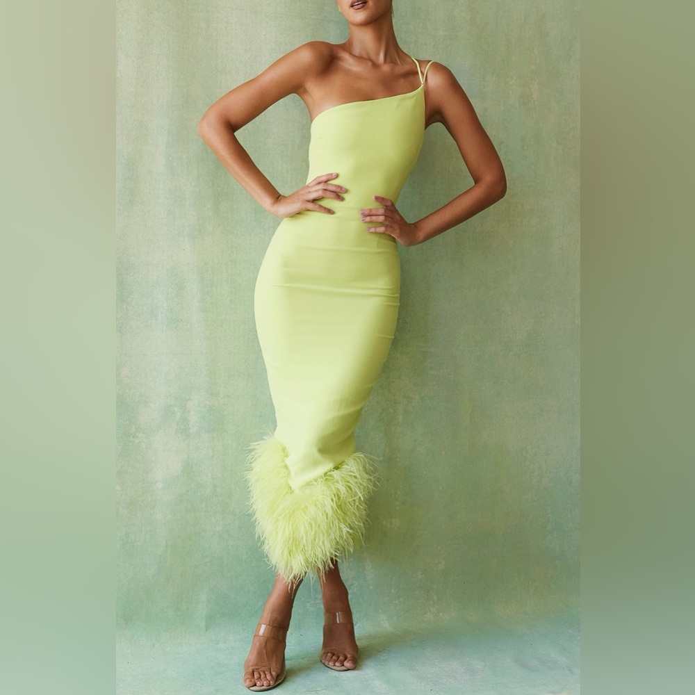House of CB Alessia Lime Midi Dress